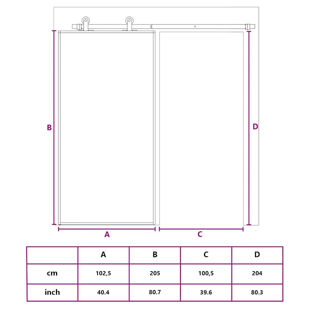 vidaXL Drzwi przesuwne, szkło ESG i aluminium, 102,5x205 cm, biały