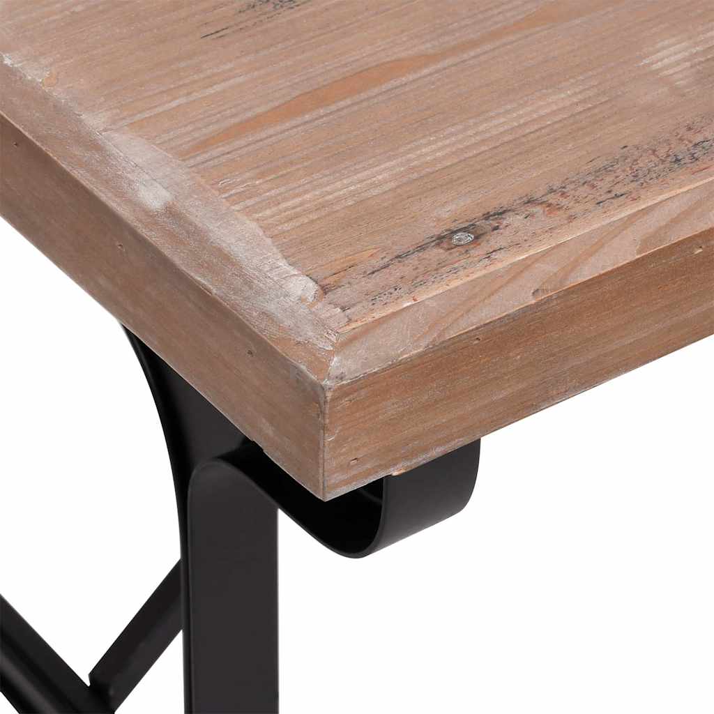 vidaXL Stół jadalniany, 110x65x82 cm, lite drewno jodłowe i żelazo