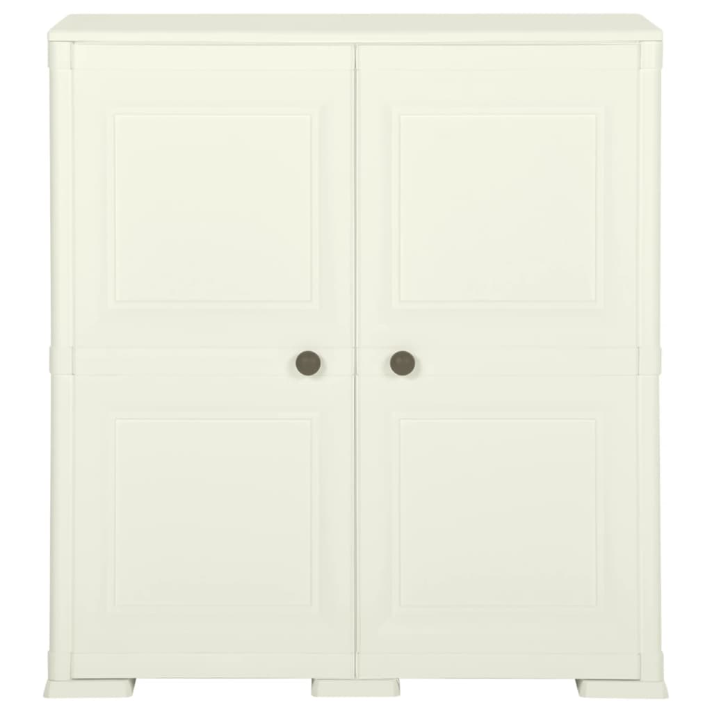 vidaXL Szafka plastikowa, 79x43x85,5 cm, wygląd drewna, waniliowa