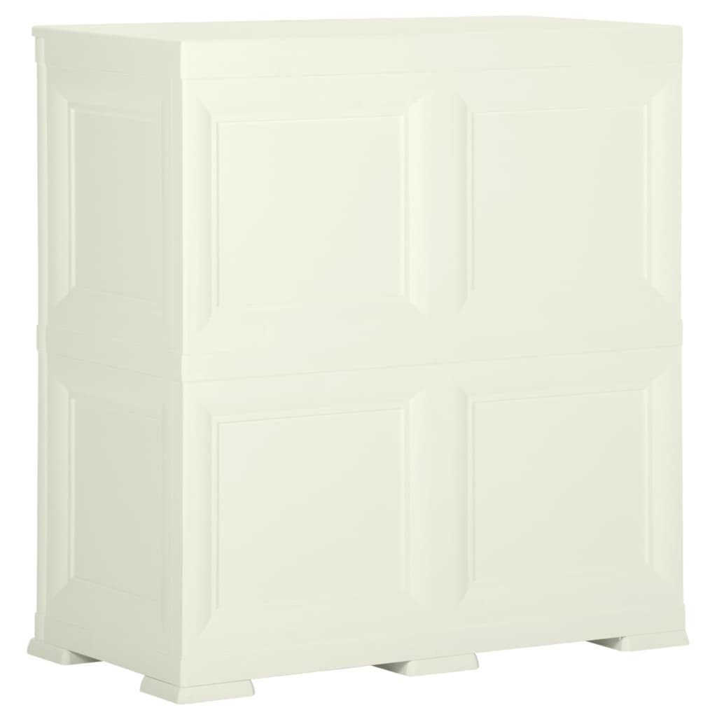 vidaXL Szafka plastikowa, 79x43x85,5 cm, wygląd drewna, waniliowa