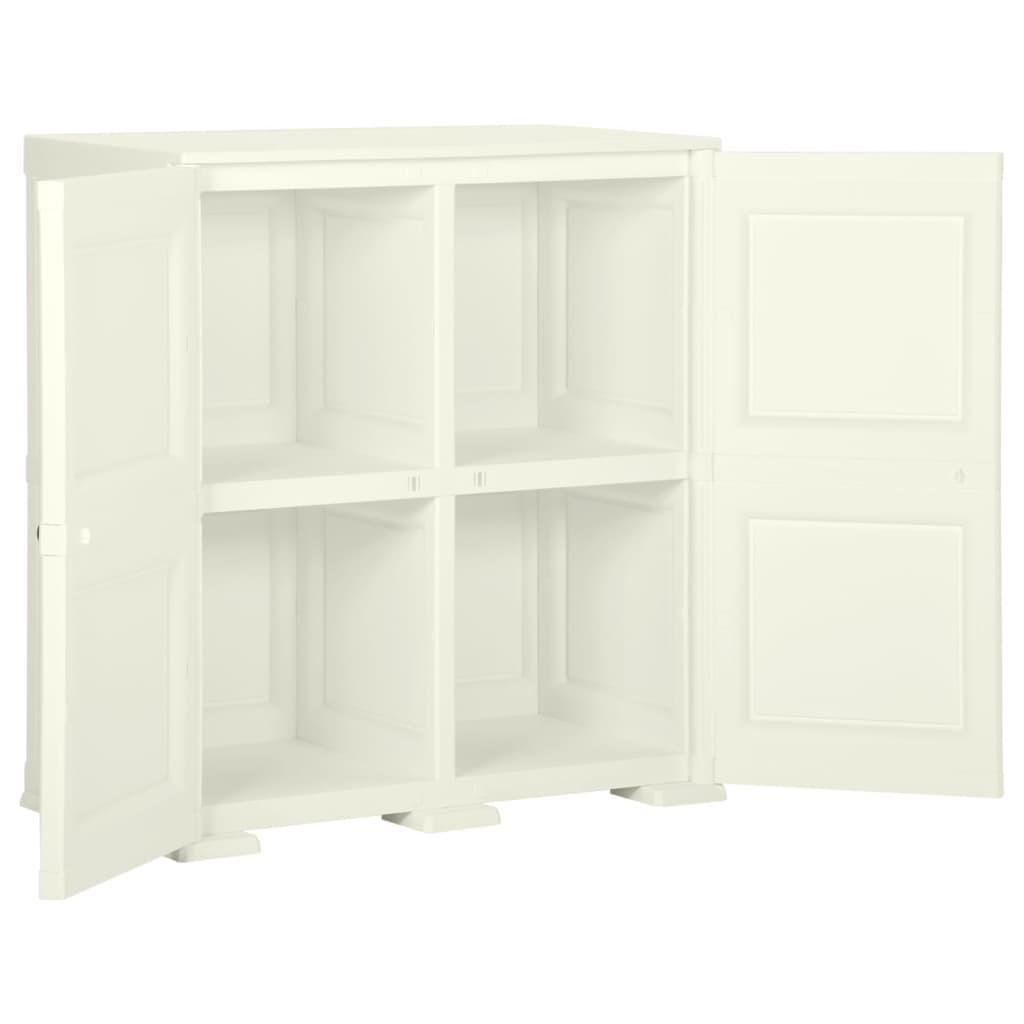 vidaXL Szafka plastikowa, 79x43x85,5 cm, wygląd drewna, waniliowa