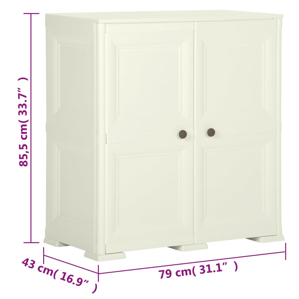 vidaXL Szafka plastikowa, 79x43x85,5 cm, wygląd drewna, waniliowa