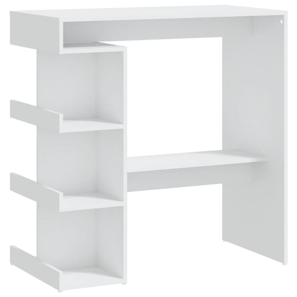 vidaXL Stolik barowy z półkami, biały, 100x50x101,5 cm
