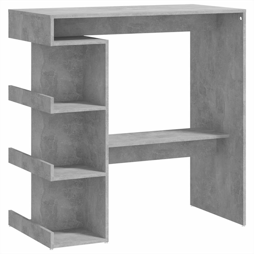 vidaXL Stolik barowy z półkami, szarość betonu, 100x50x101,5 cm