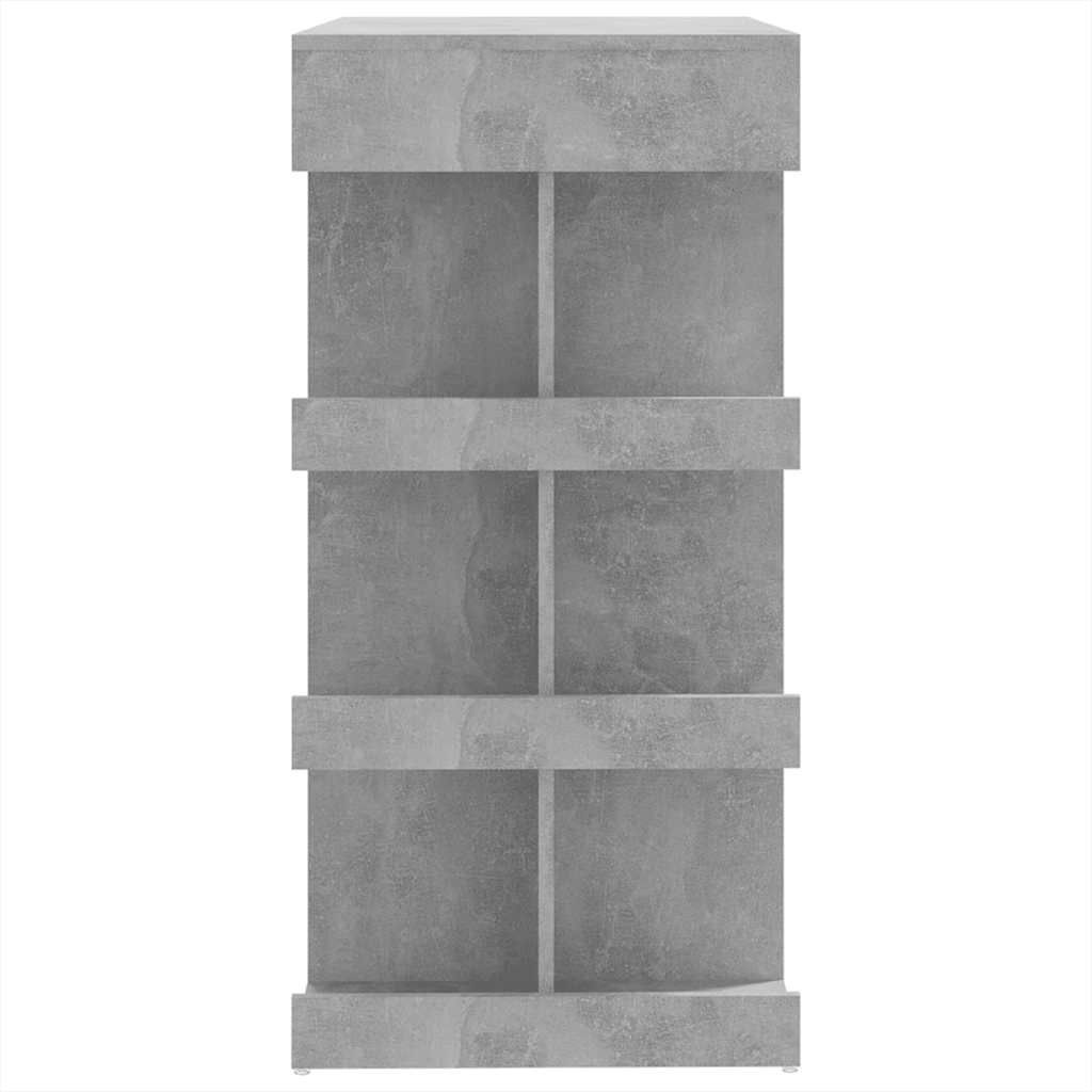 vidaXL Stolik barowy z półkami, szarość betonu, 100x50x101,5 cm