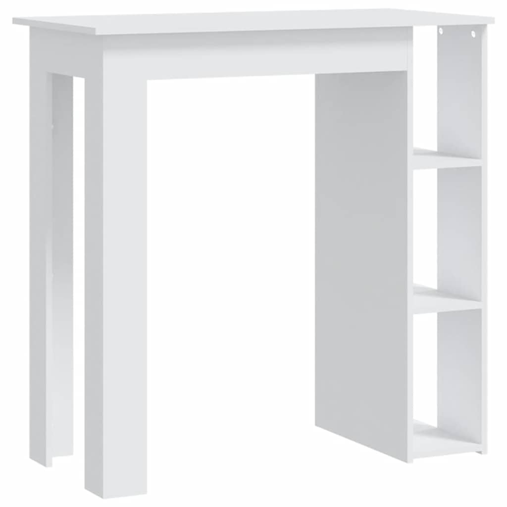 vidaXL Stolik barowy z półkami, biały, 102x50x103,5 cm