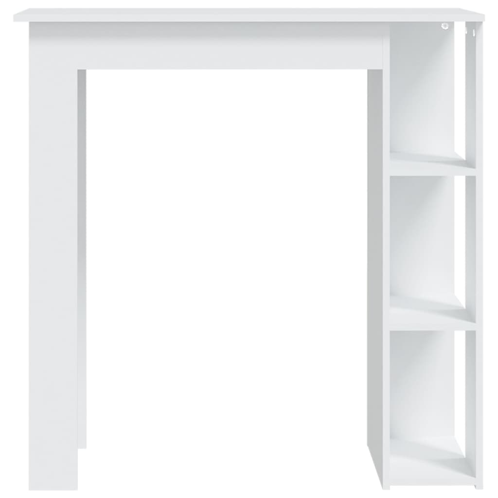 vidaXL Stolik barowy z półkami, biały, 102x50x103,5 cm