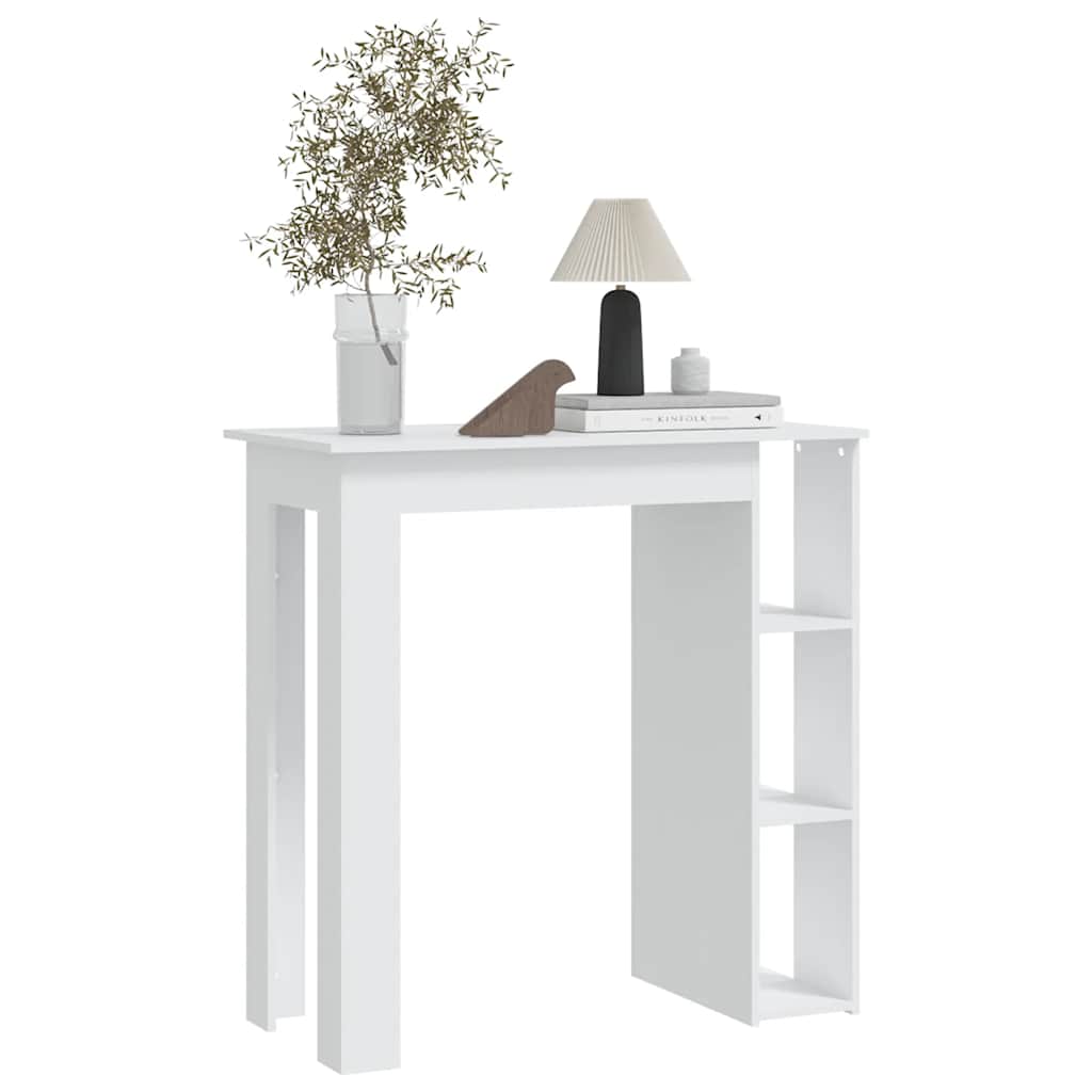vidaXL Stolik barowy z półkami, biały, 102x50x103,5 cm