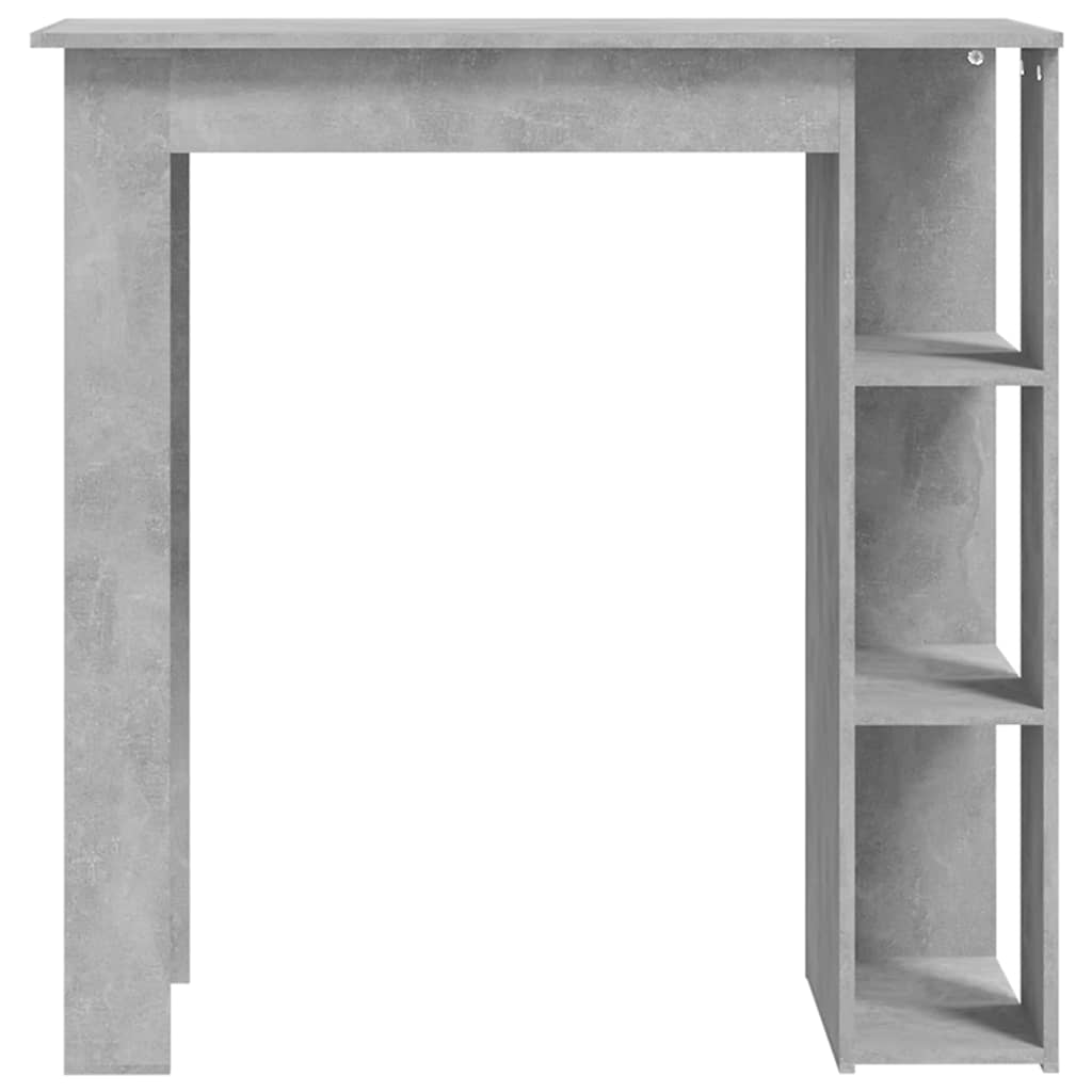 vidaXL Stolik barowy z półkami, szarość betonu, 102x50x103,5 cm