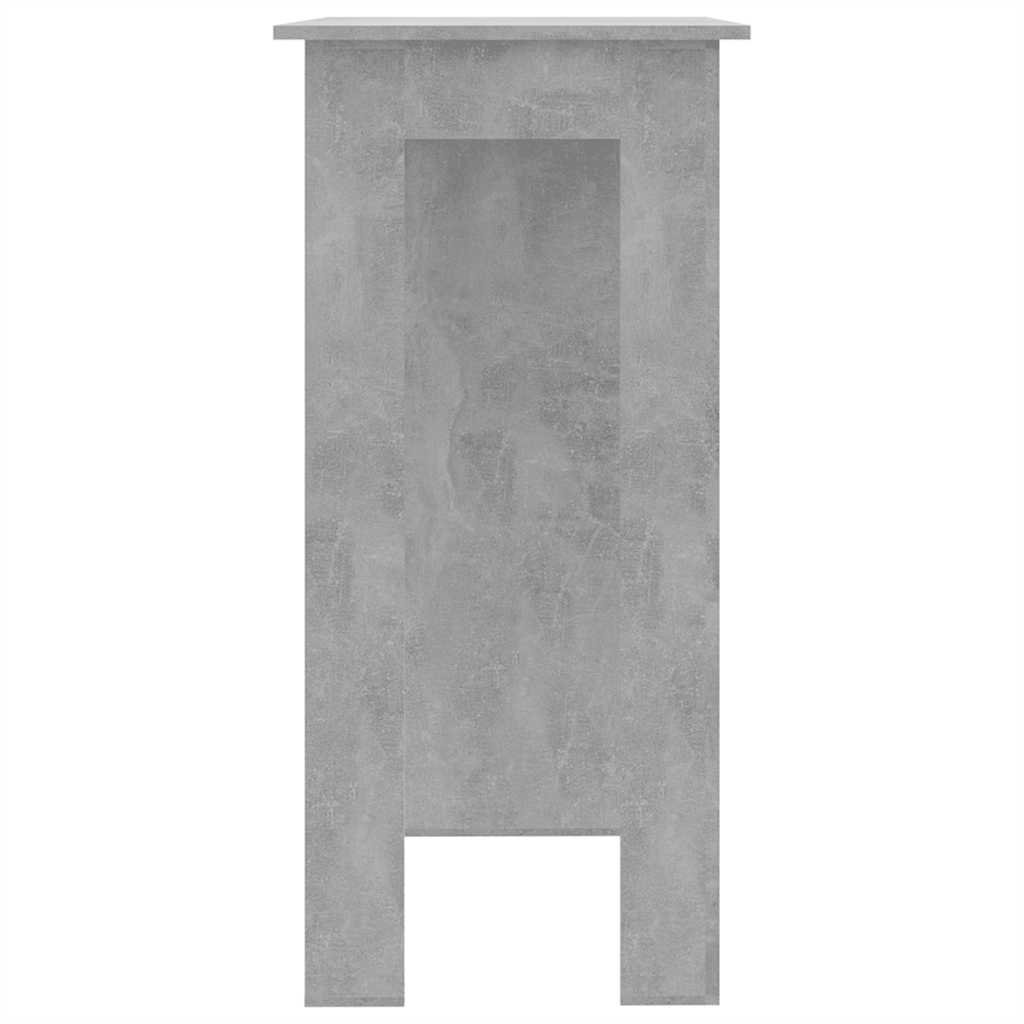 vidaXL Stolik barowy z półkami, szarość betonu, 102x50x103,5 cm