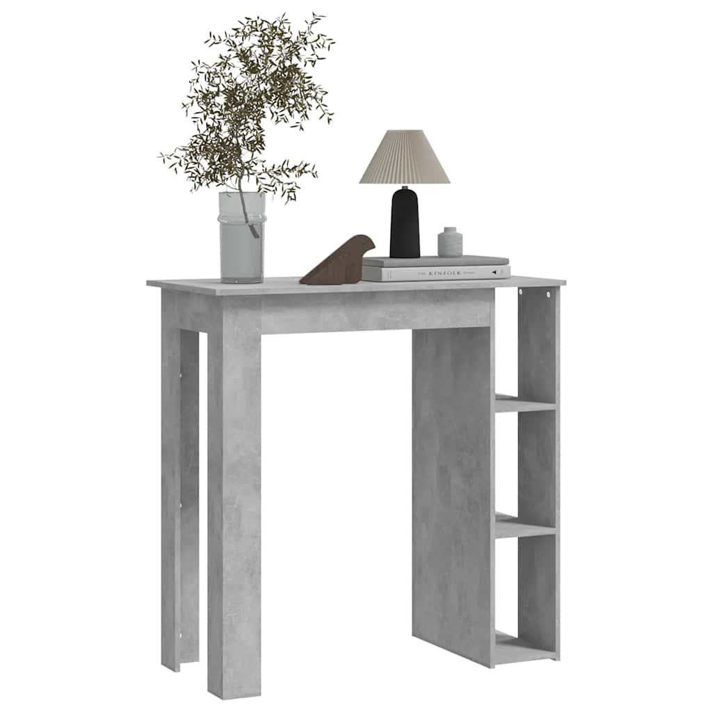 vidaXL Stolik barowy z półkami, szarość betonu, 102x50x103,5 cm