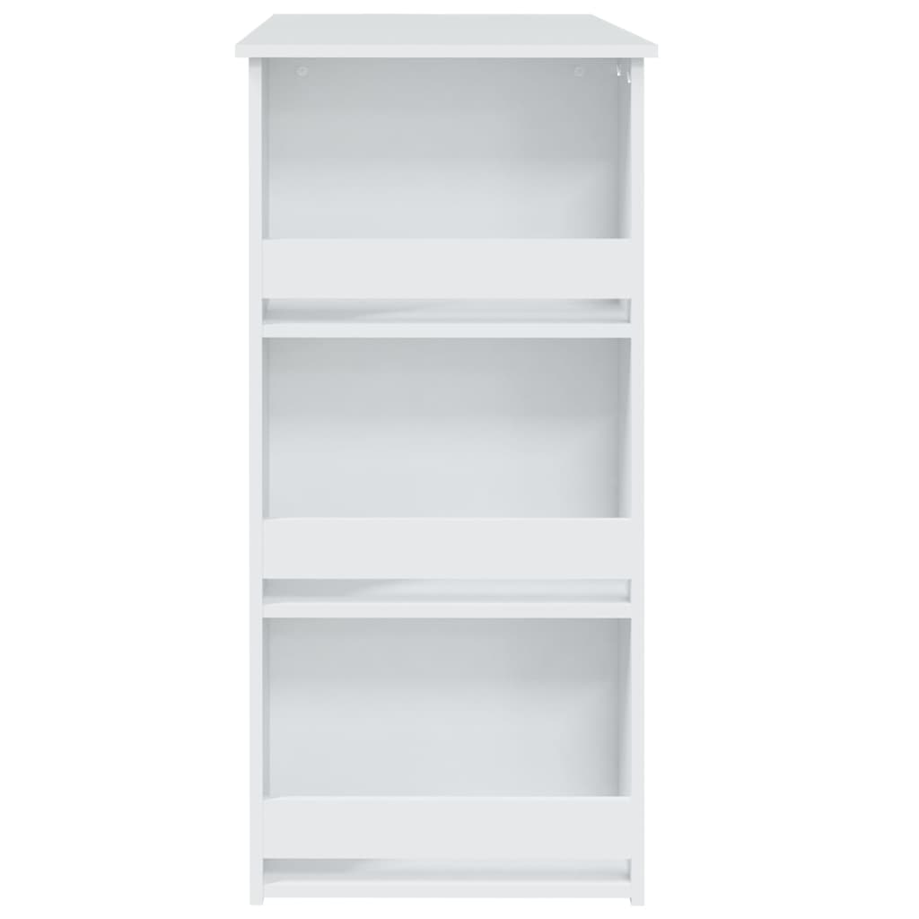 vidaXL Stolik barowy z półkami, biały, 102x50x103,5 cm
