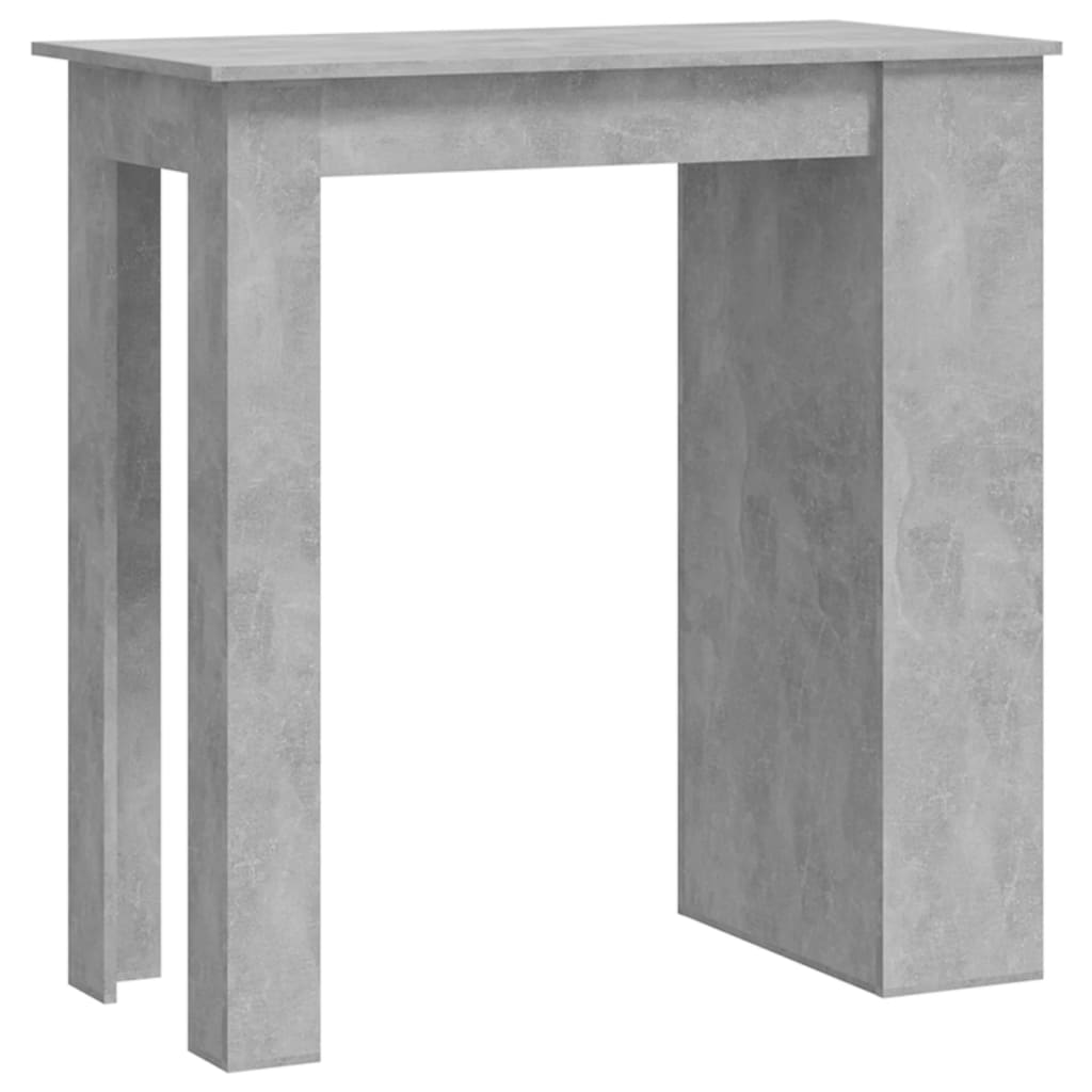 vidaXL Stolik barowy ze schowkiem, szarość betonu, 102x50x103,5 cm,