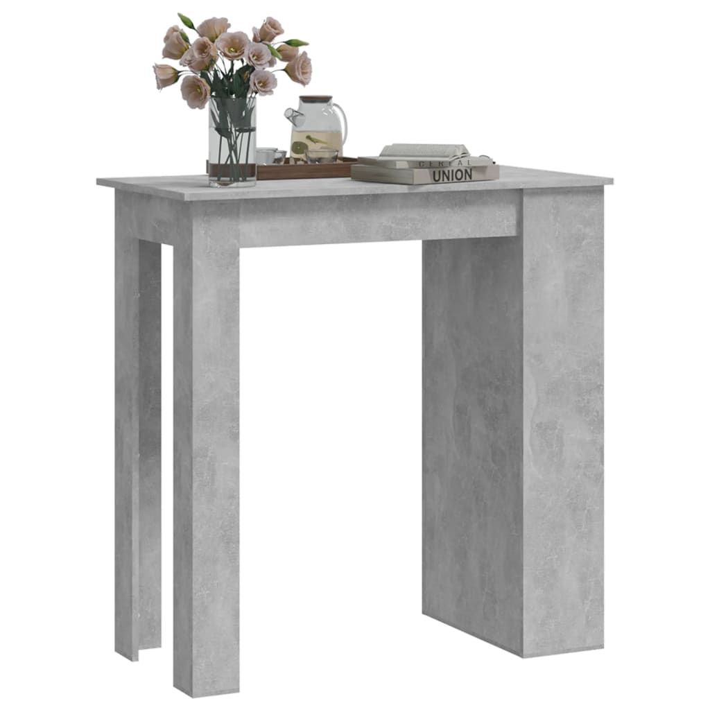 vidaXL Stolik barowy ze schowkiem, szarość betonu, 102x50x103,5 cm,