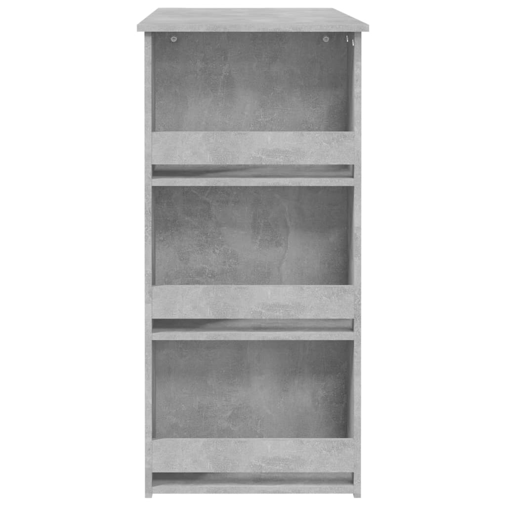 vidaXL Stolik barowy ze schowkiem, szarość betonu, 102x50x103,5 cm,
