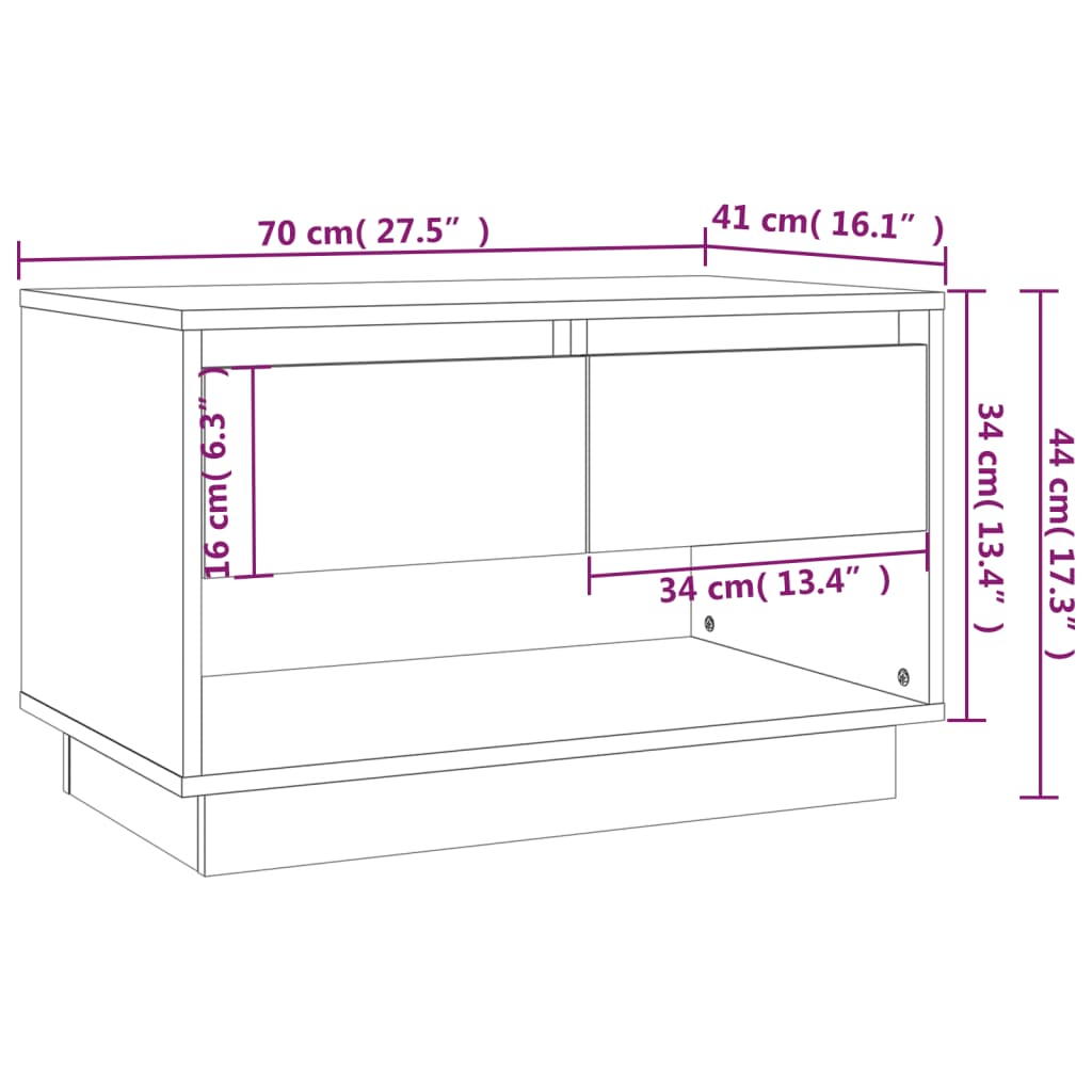vidaXL Szafka pod TV, szarość betonu, 70x41x44 cm