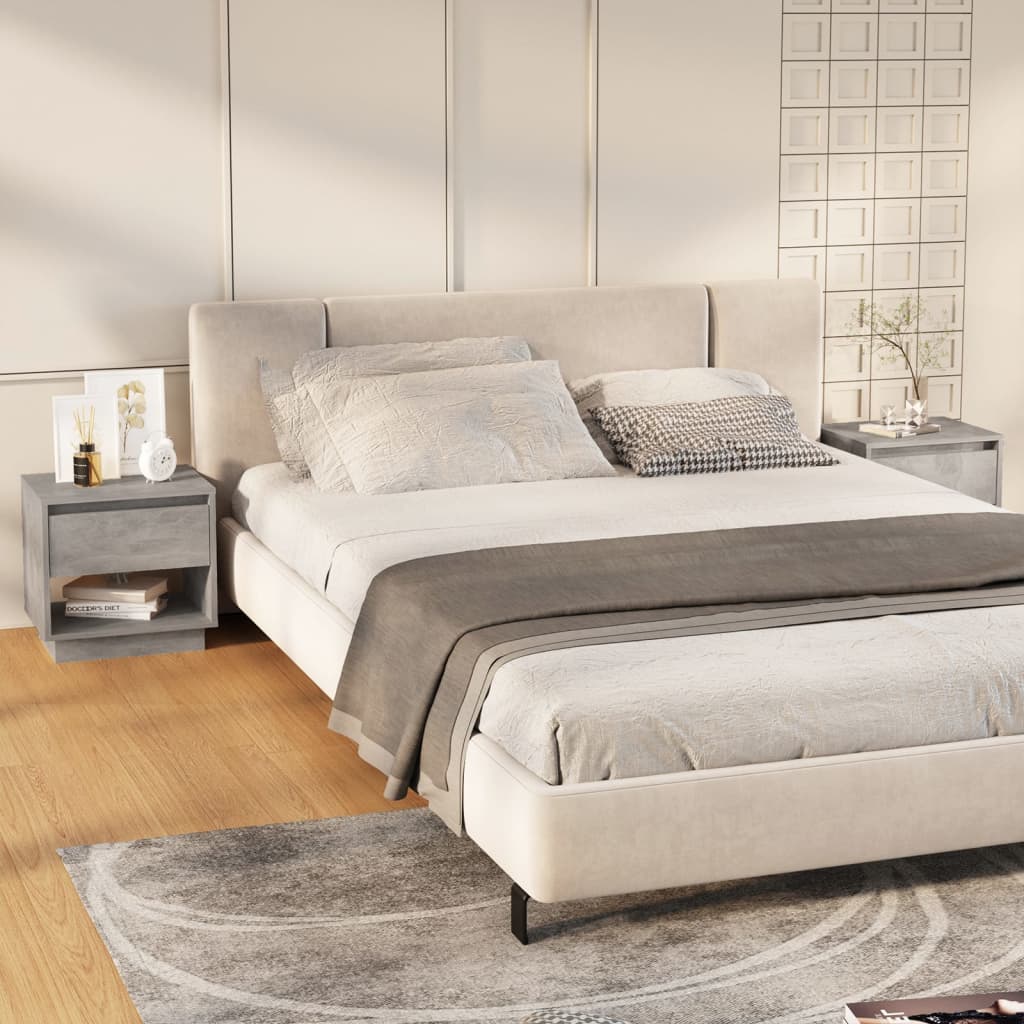 vidaXL Szafki nocne, 2 szt., szarość betonu, 45x34x44 cm