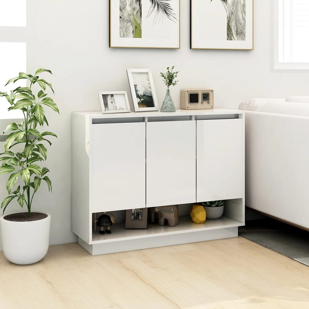 vidaXL Szafka, biała, 97x31x75 cm, materiał drewnopochodny
