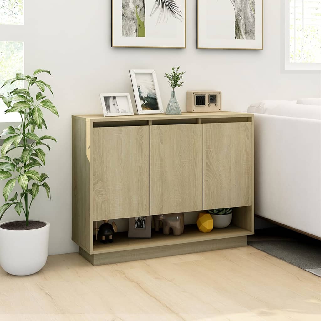 vidaXL Szafka, dąb sonoma, 97x31x75 cm, materiał drewnopochodny