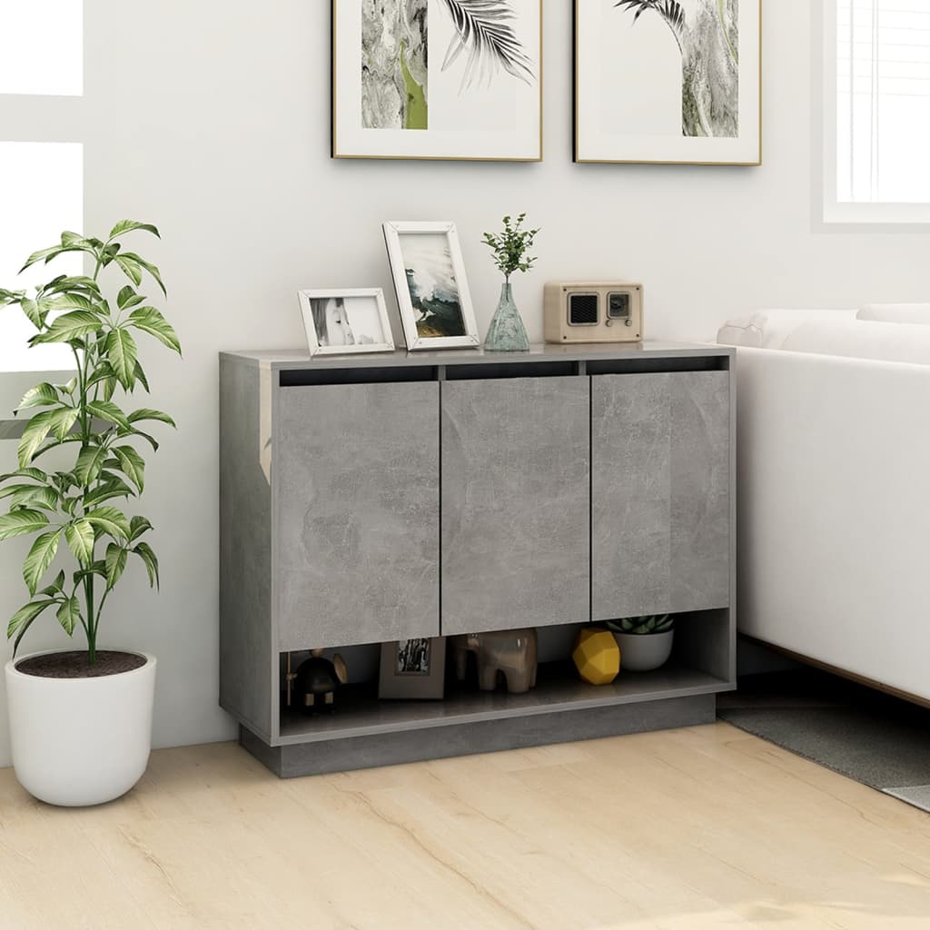 vidaXL Szafka, szarość betonu, 97x31x75 cm, materiał drewnopochodny
