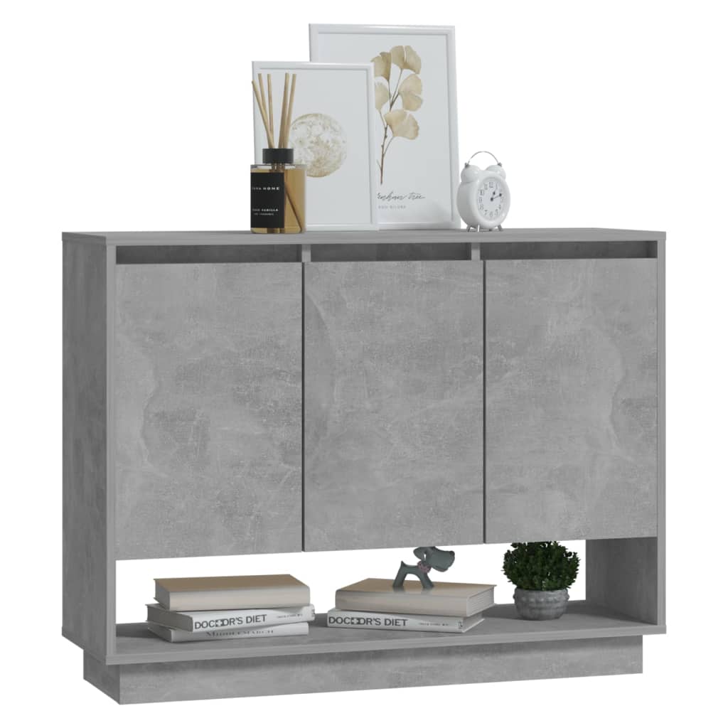 vidaXL Szafka, szarość betonu, 97x31x75 cm, materiał drewnopochodny