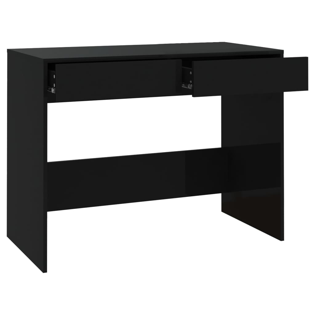 vidaXL Biurko, czarne, 101x50x76,5 cm, materiał drewnopochodny