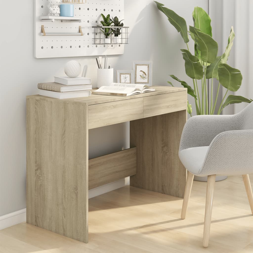 vidaXL Biurko, dąb sonoma, 101x50x76,5 cm, materiał drewnopochodny