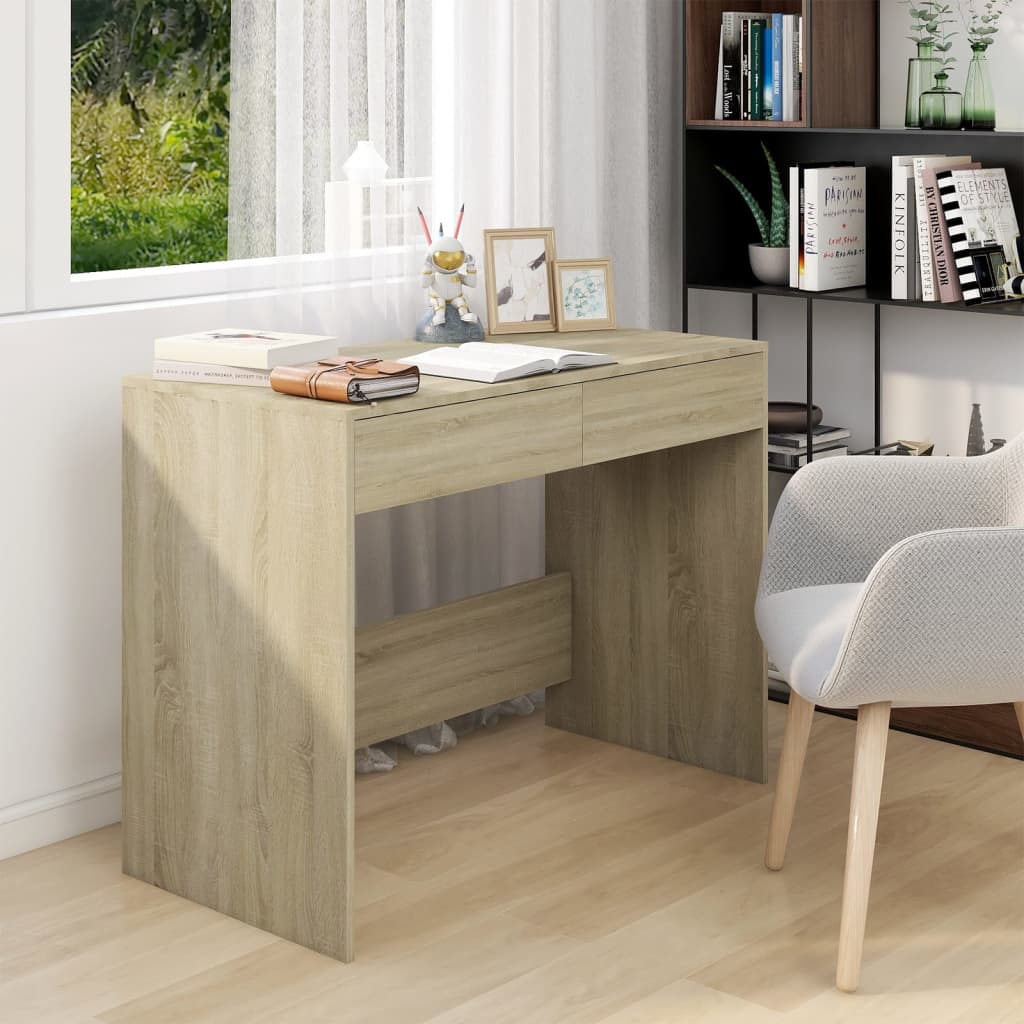vidaXL Biurko, dąb sonoma, 101x50x76,5 cm, materiał drewnopochodny