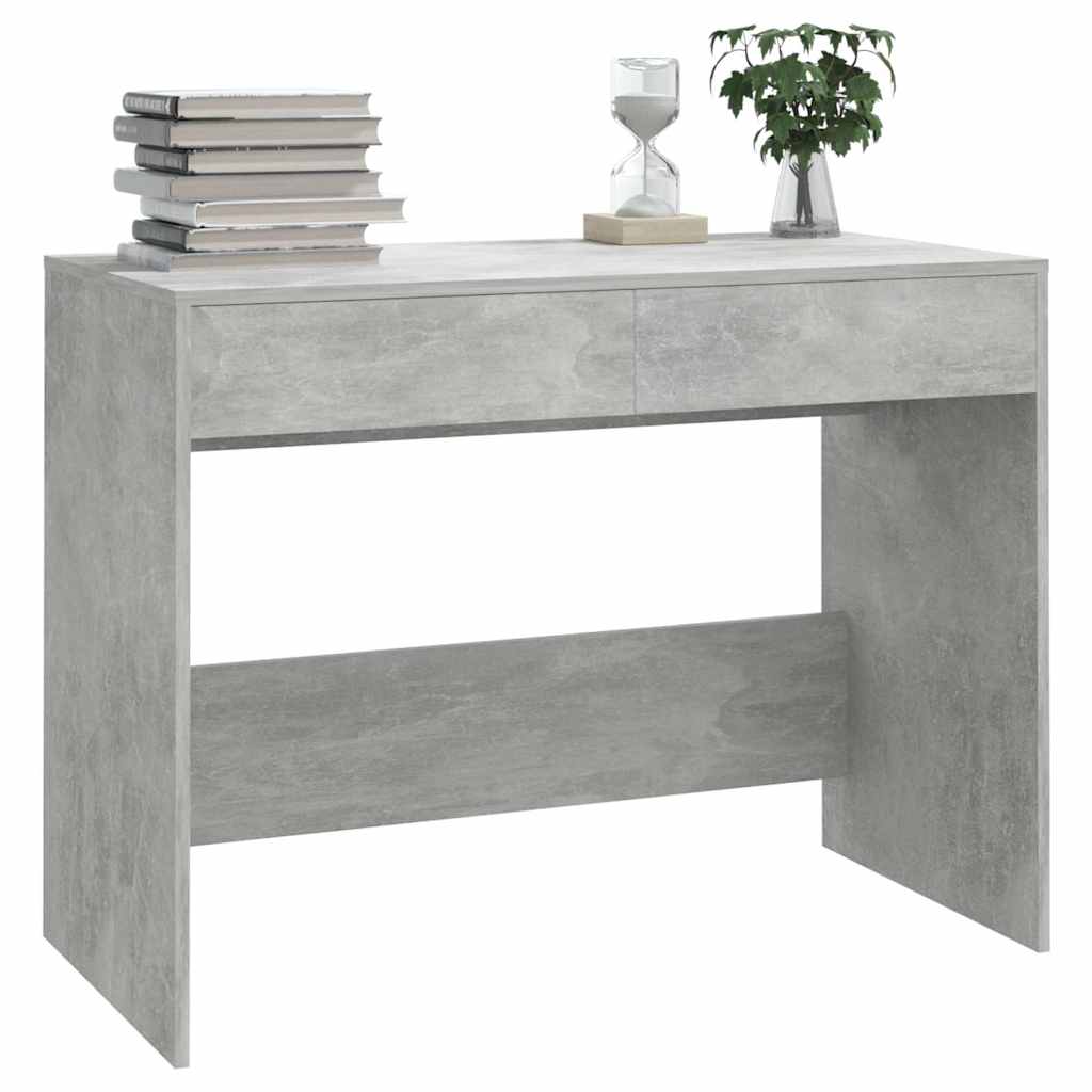 vidaXL Biurko, szarość betonu, 101x50x76,5 cm, materiał drewnopochodny