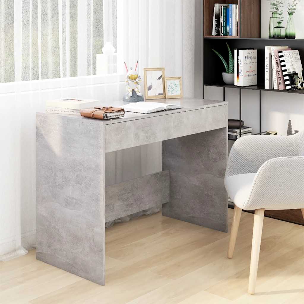 vidaXL Biurko, szarość betonu, 101x50x76,5 cm, materiał drewnopochodny