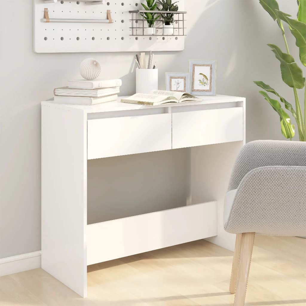 vidaXL Stolik konsolowy, białe, 89x41x76,5 cm, materiał drewnopochodny