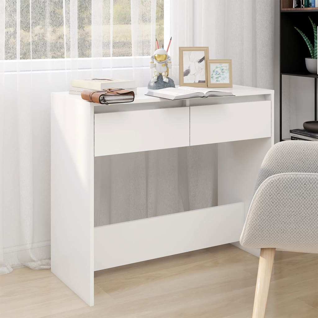 vidaXL Stolik konsolowy, białe, 89x41x76,5 cm, materiał drewnopochodny