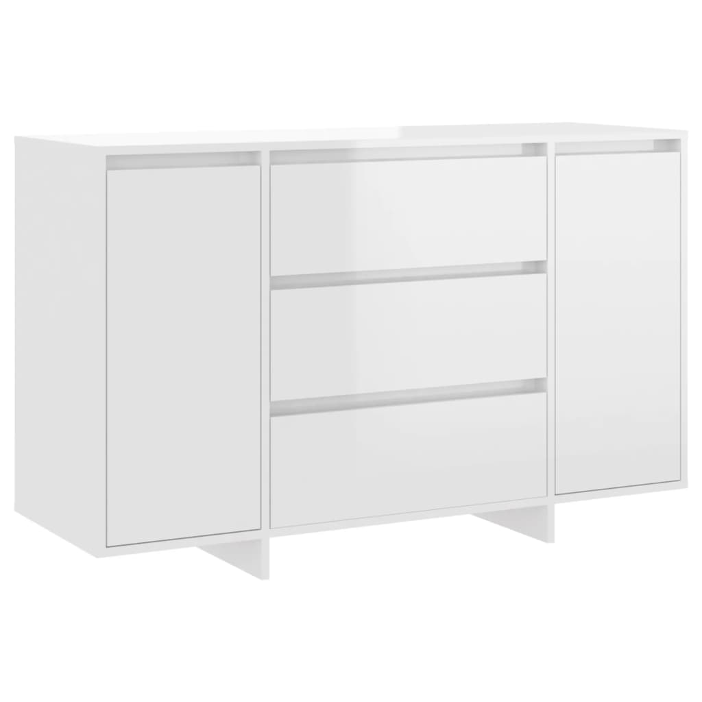 vidaXL Komoda z 3 szufladami, biała, z połyskiem, 120x41x75 cm