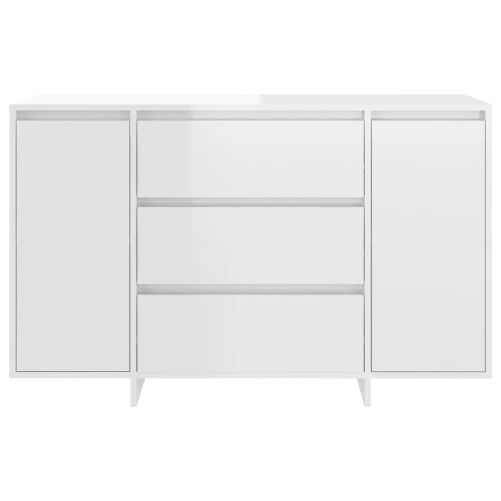 vidaXL Komoda z 3 szufladami, biała, z połyskiem, 120x41x75 cm