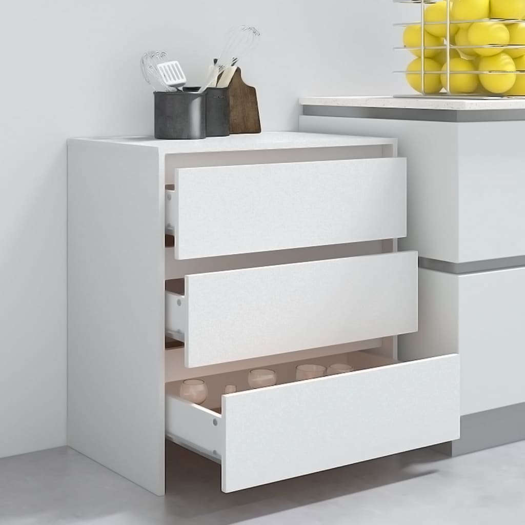 vidaXL Komoda, biała, 70x41x75 cm, materiał drewnopochodny