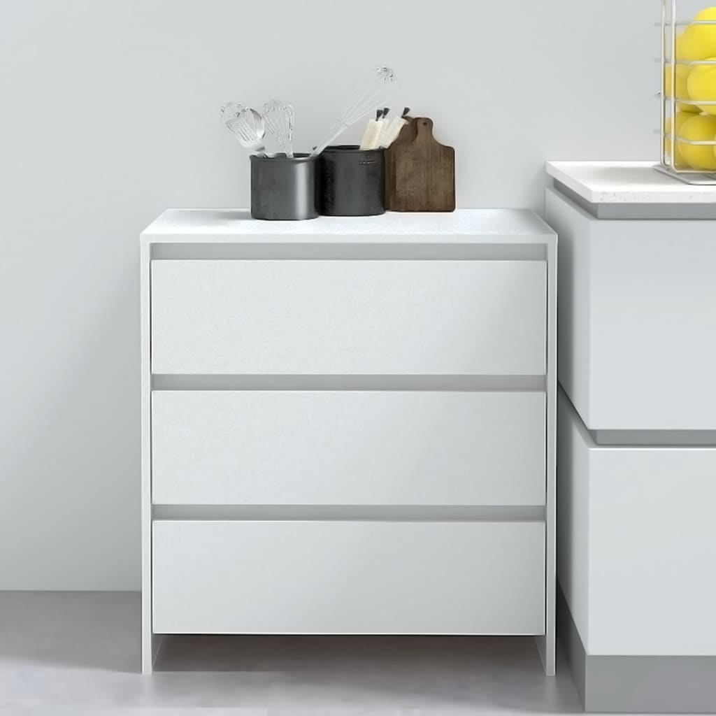 vidaXL Komoda, biała, 70x41x75 cm, materiał drewnopochodny