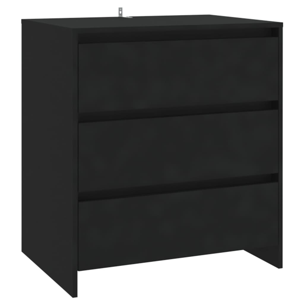 vidaXL Komoda, czarna, 70x41x75 cm, materiał drewnopochodny
