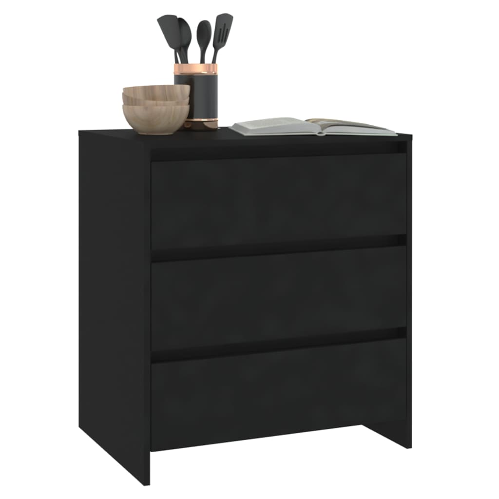 vidaXL Komoda, czarna, 70x41x75 cm, materiał drewnopochodny