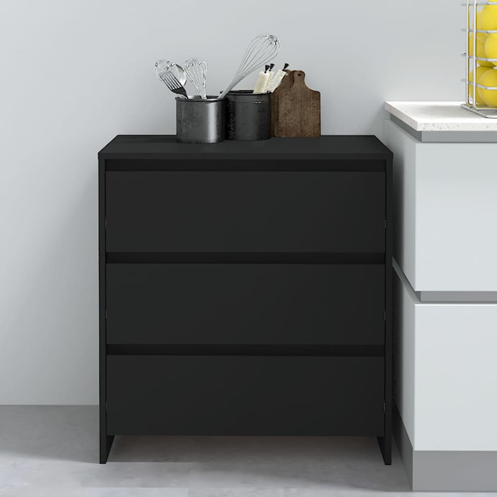 vidaXL Komoda, czarna, 70x41x75 cm, materiał drewnopochodny