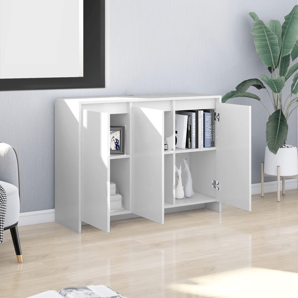 vidaXL Komoda, biała, 102x33x75 cm, materiał drewnopochodny
