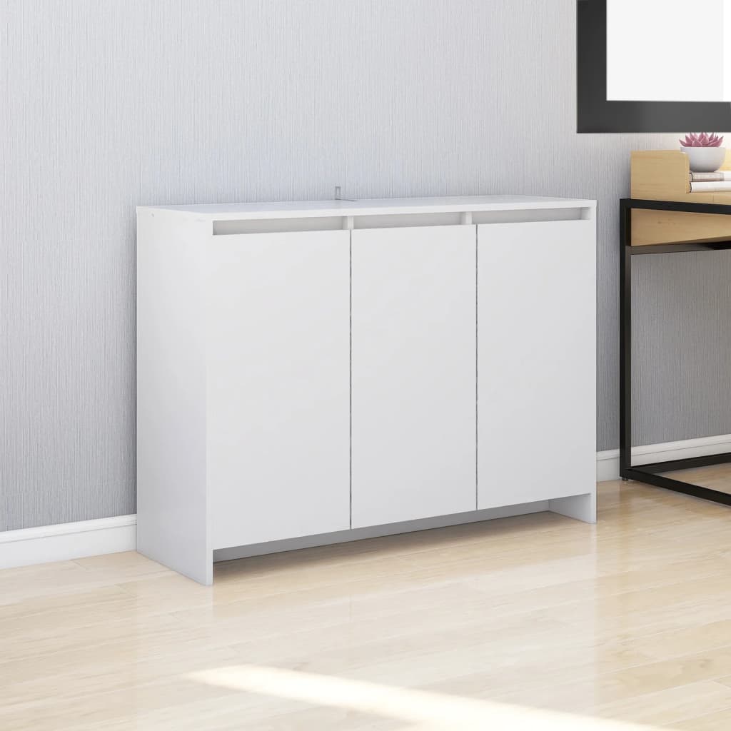 vidaXL Komoda, biała, 102x33x75 cm, materiał drewnopochodny