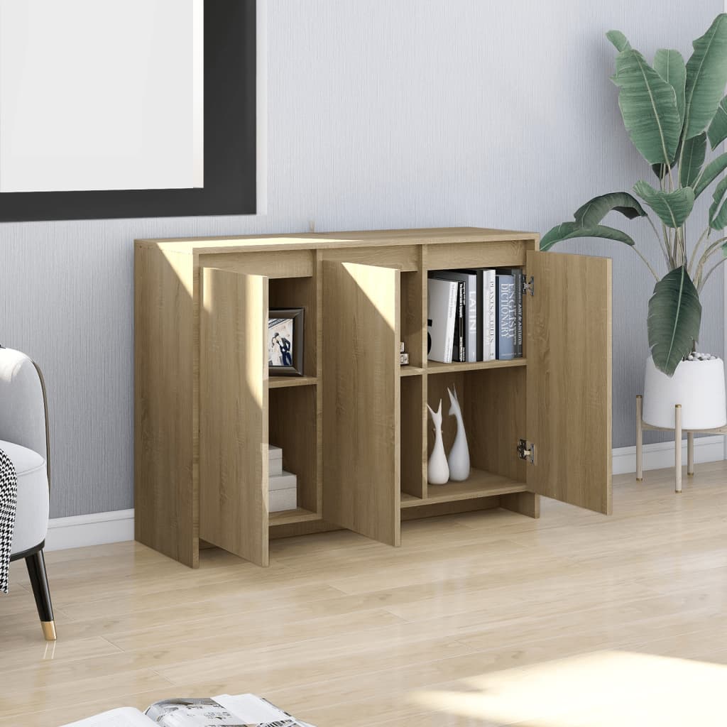 vidaXL Szafka, dąb sonoma, 102x33x75 cm, materiał drewnopochodny