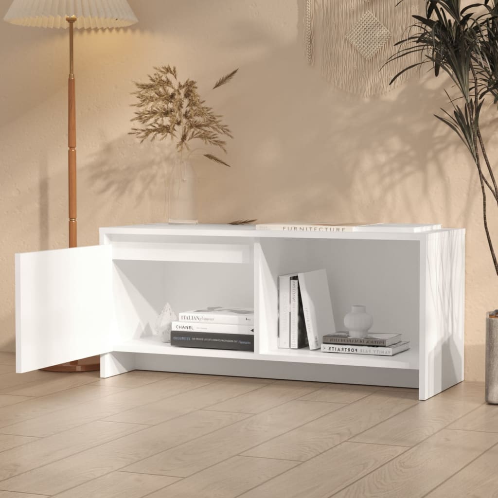vidaXL Szafka pod TV, biała, 90x35x40 cm, materiał drewnopochodny