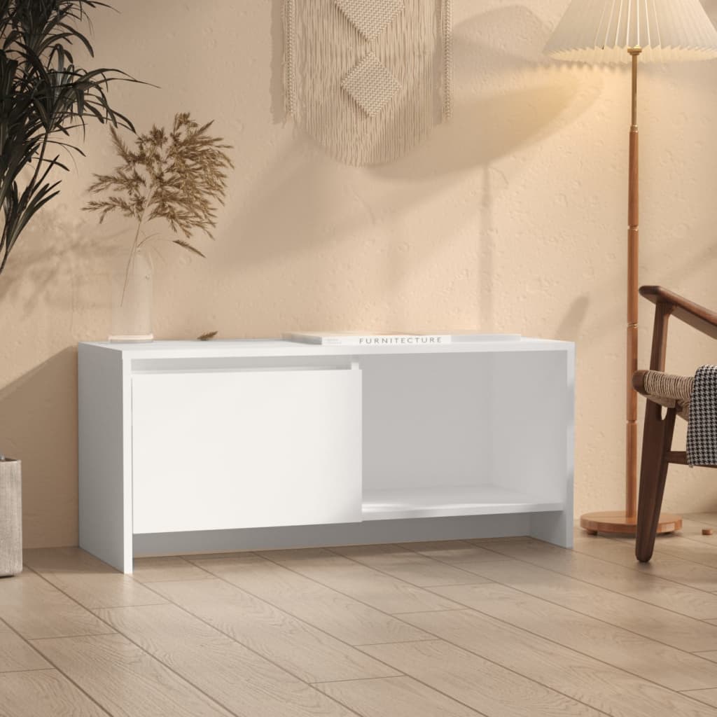 vidaXL Szafka pod TV, biała, 90x35x40 cm, materiał drewnopochodny