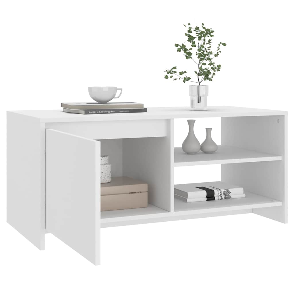 vidaXL Stolik kawowy, biały, 102x50x45 cm, materiał drewnopochodny