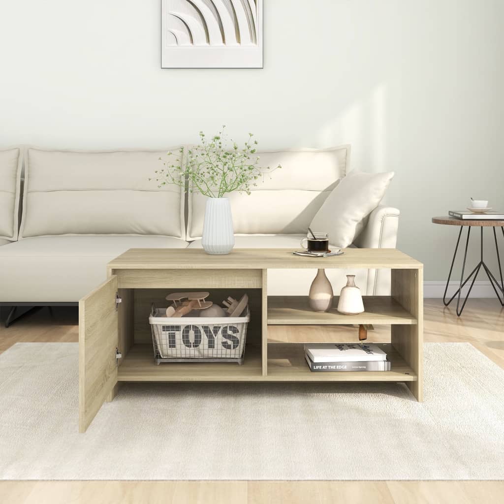 vidaXL Stolik kawowy, dąb sonoma 102x50x45 cm, materiał drewnopochodny