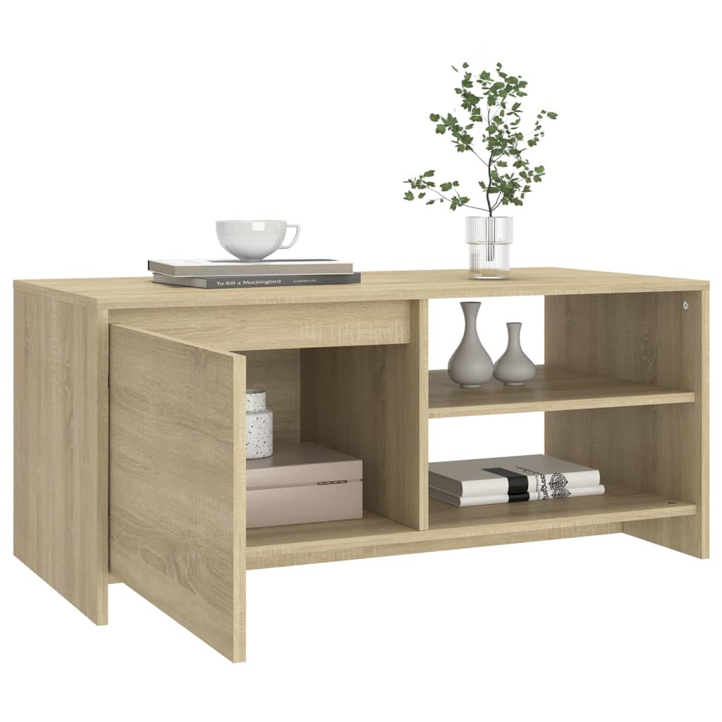 vidaXL Stolik kawowy, dąb sonoma 102x50x45 cm, materiał drewnopochodny