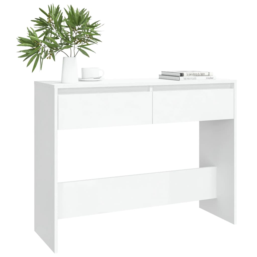 vidaXL Stolik konsolowy, biały 100x35x76,5 cm, materiał drewnopochodny