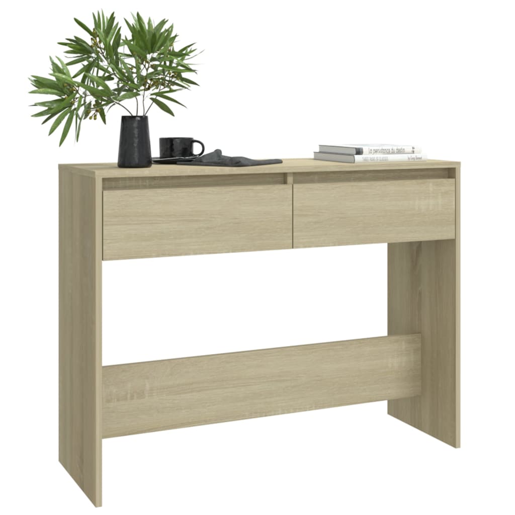 vidaXL Stolik konsolowy, dąb sonoma, 100x35x76,5 cm