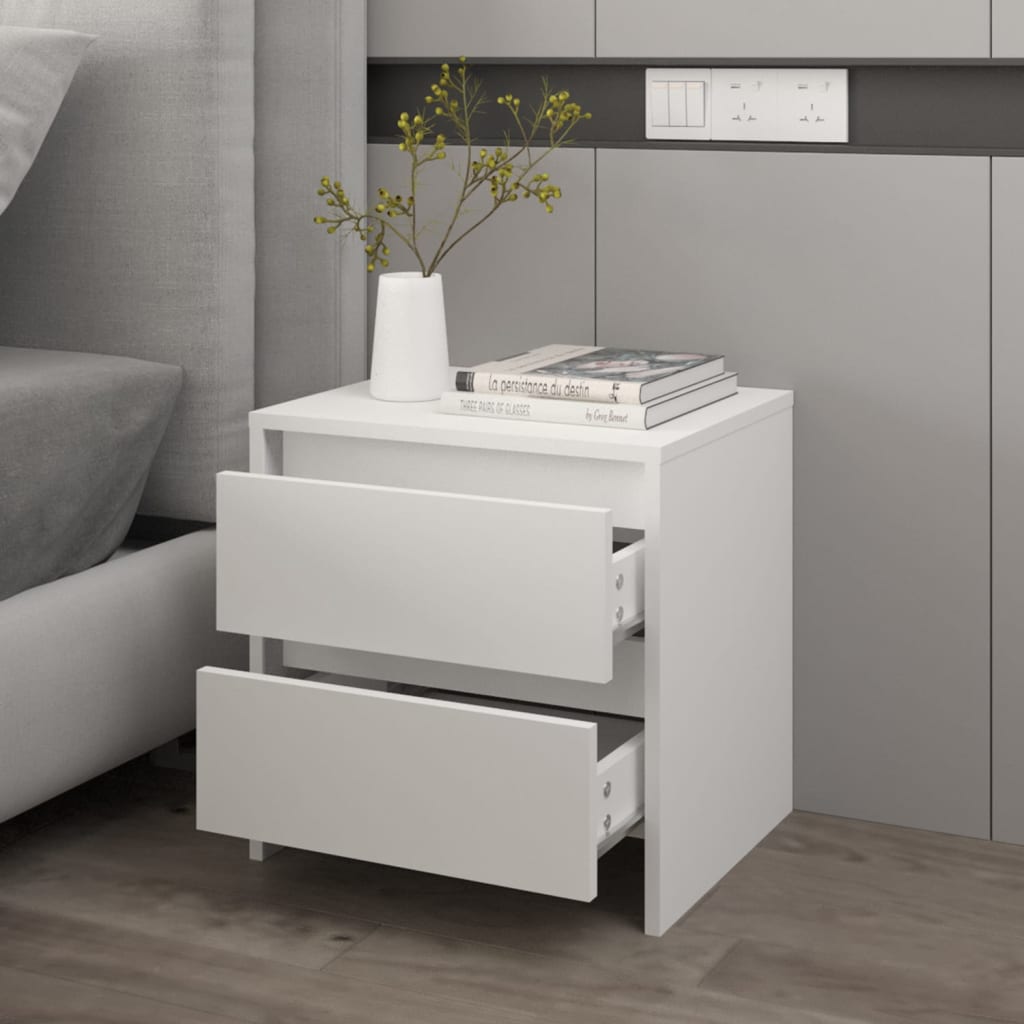 vidaXL Szafka nocna, biała, 45x34,5x44,5 cm, materiał drewnopochodny